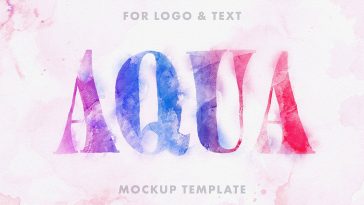 Aquarelle Text And Logo Mockup