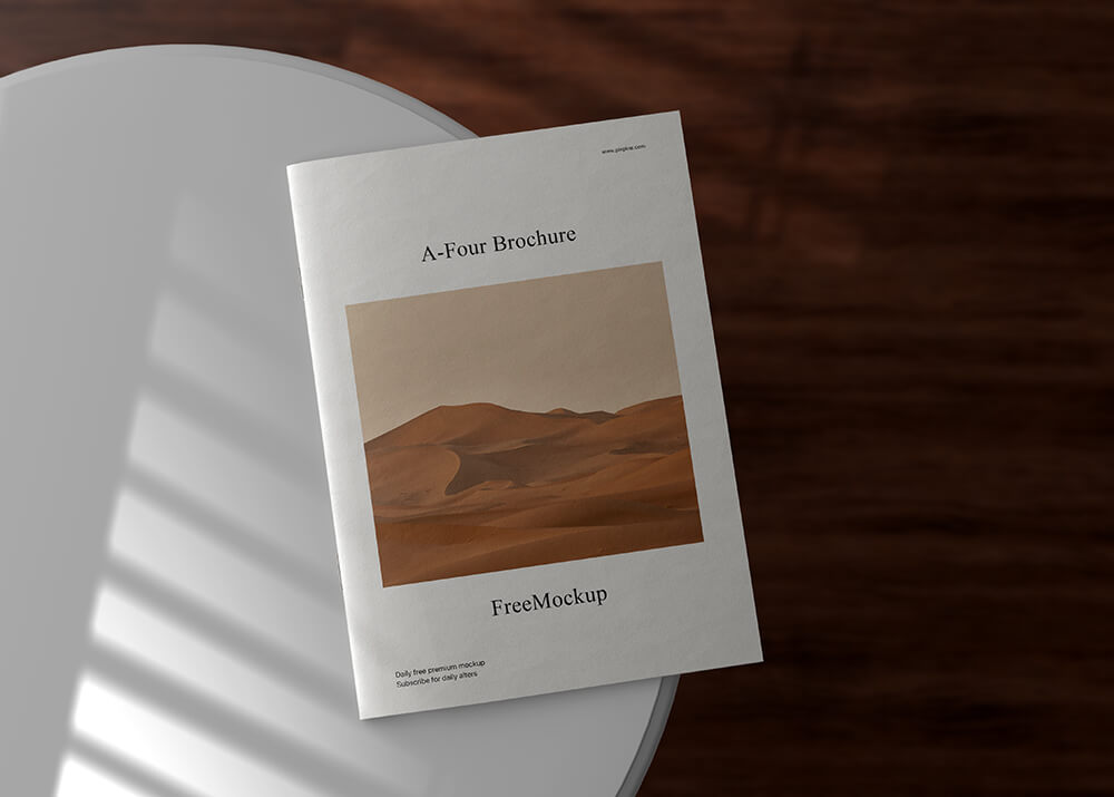 Download Free Free A4 Brochure Cover Design Mockup PSD