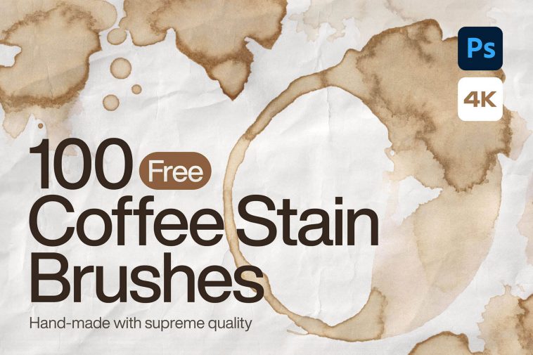 100 Coffee Stain Photoshop Brushes for Free