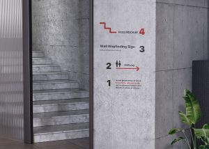 Free Wall Wayfinding Signage Mockup