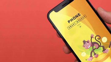 Free iPhone in Hand Mockup PSD