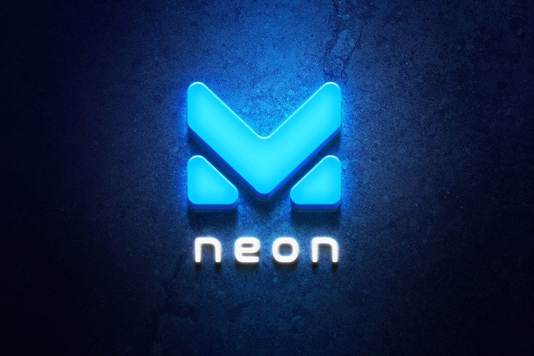 Download Free Free Ice Neon Logo Mockup PSD