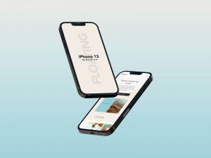 Free Floating iPhone 13 Mockup PSD