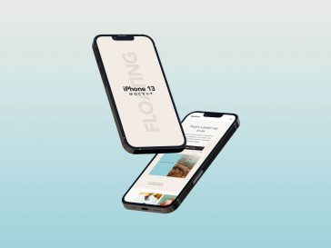 Free Floating iPhone 13 Mockup PSD