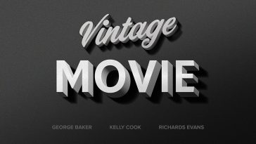 Vintage Movie Text Effect PSD