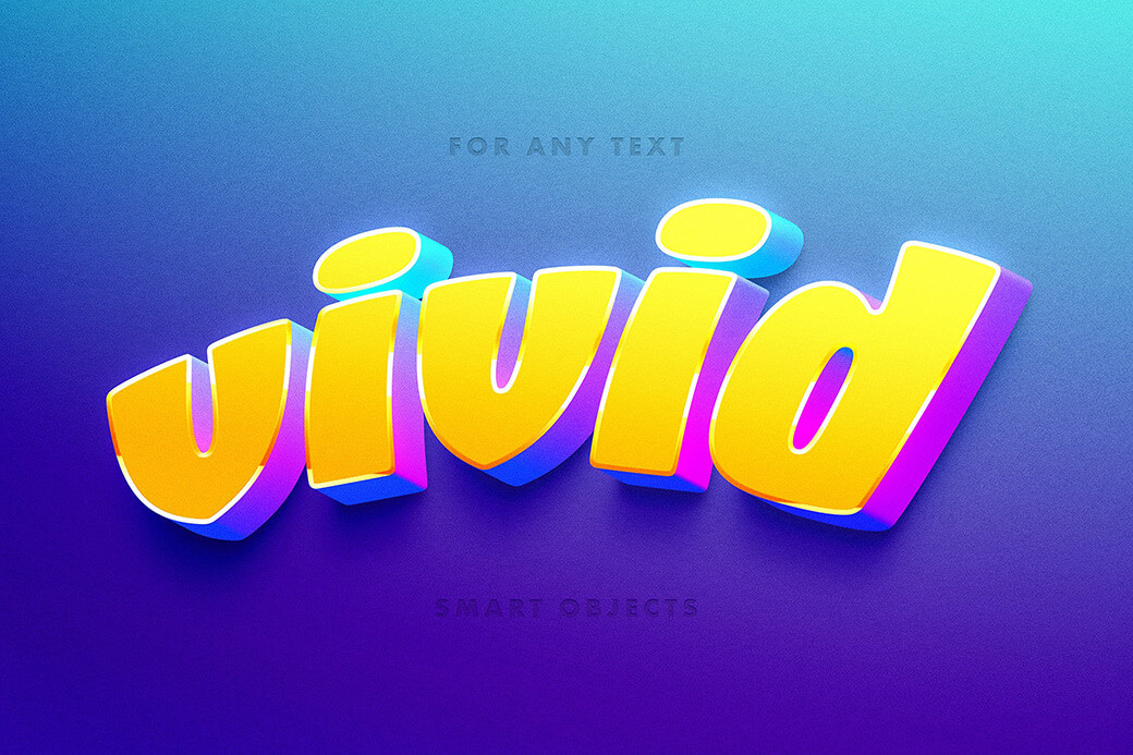 Download Free Free Vivid Toon 3D Text Effect PSD