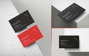 5 Free Concrete Cube Business Card Mockup PSD Files