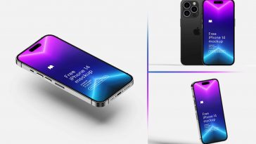 5 Free iPhone 14 Pro Mockup PSD Files