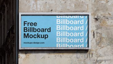 Free Damaged Wall Billboard Mockup PSD