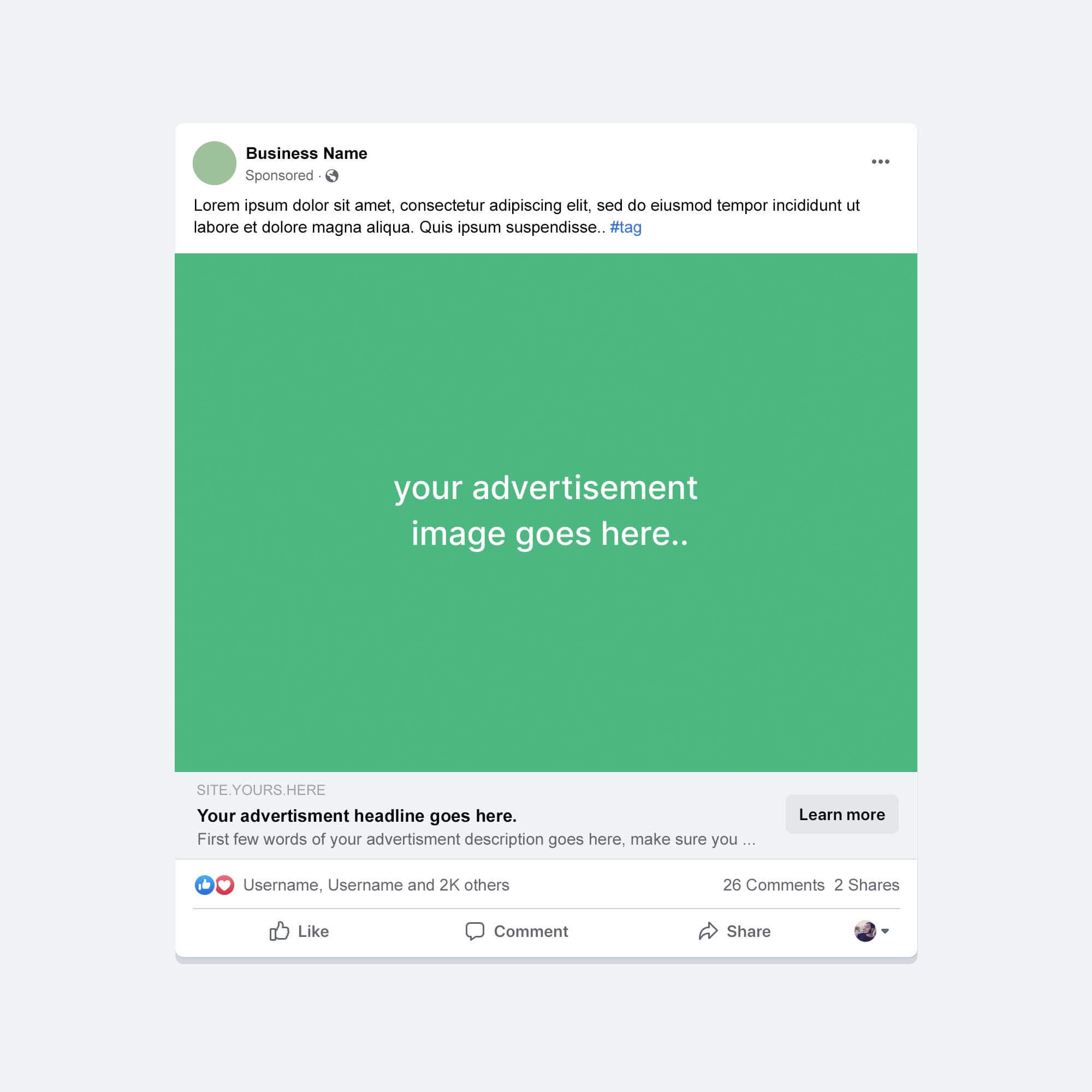 Facebook Ad Mockup 2022