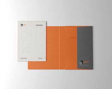 Free A4 Letterhead with Folder Mockup