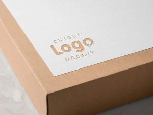 Free Laser Cutout Paper Logo Mockup PSD