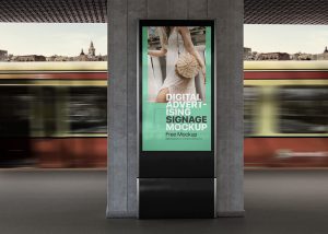 Free Digital Advertising Signage Mockup