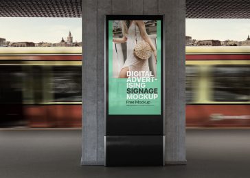 Free Digital Advertising Signage Mockup