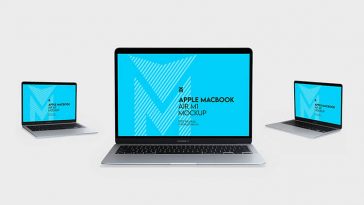 Free M1 Apple MacBook Air Mockup PSD Set