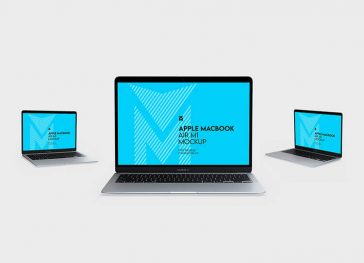 Free M1 Apple MacBook Air Mockup PSD Set
