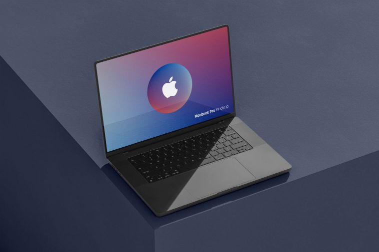 Free Shadow MacBook Pro Mockup PSD