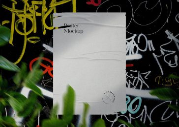 Graffiti Wall, Ragged Poster Mockup