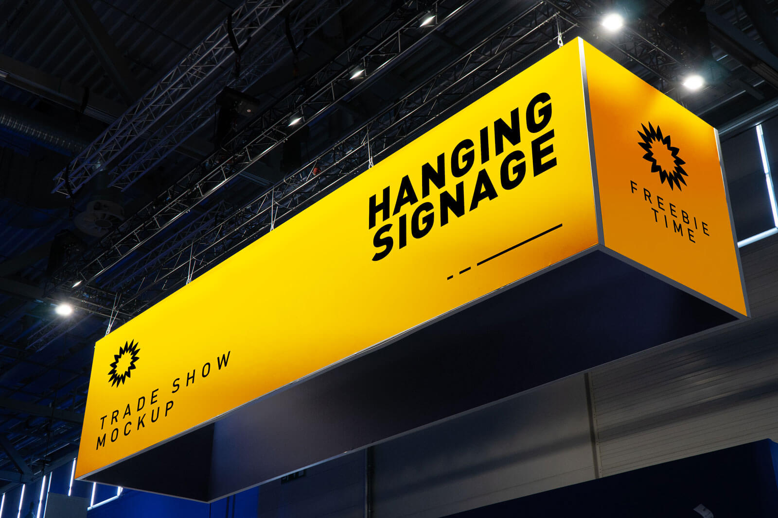 Free Trade Show Hanging Signage Mockup PSD PsFiles