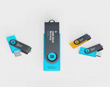 Free USB Memory Stick Mockup PSD Set