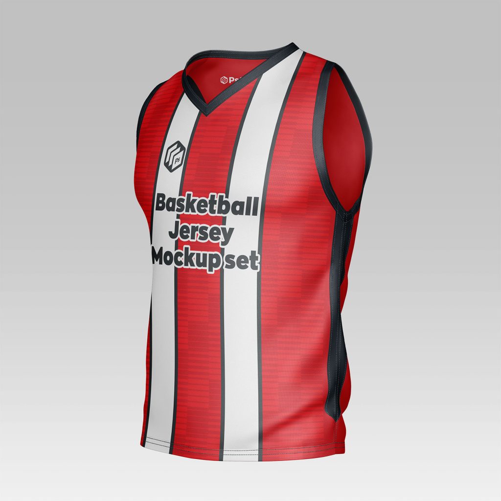 Free V Neck Basketball Jersey Mockup PSD Set PsFiles