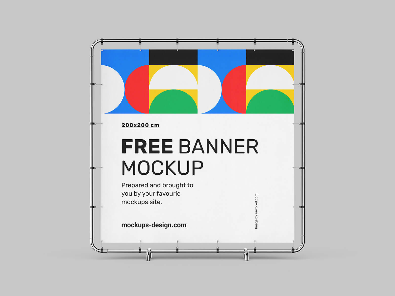 Free Steel Frame Square Banner Mockup 4 PSD set - PsFiles