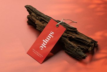Red Label Tag Mockup