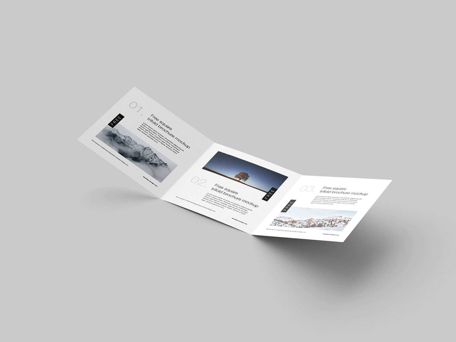 8 Free Square Tri-Fold Brochure Mockup PSD Files