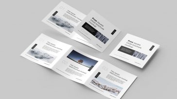 8 Free Square Tri-Fold Brochure Mockup PSD Files