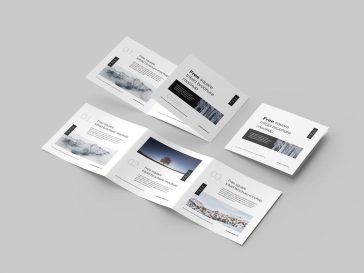 8 Free Square Tri-Fold Brochure Mockup PSD Files