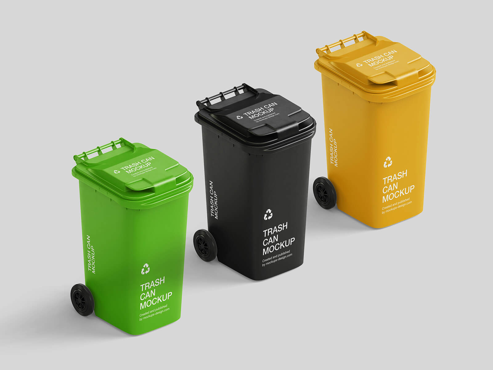 5 Free Garbage Bin / Trash Can Mockup PSD Files