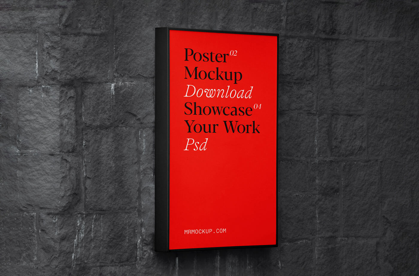 Free Acrylic Boxed Outdoor Ad Poster Mockup on Brick Wall - Free PsFiles