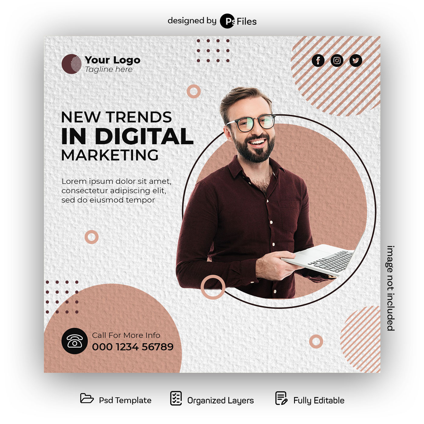 New Trends in Digital Marketing Free Instagram Post Design Template PSD