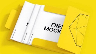 Free A4 File Folder Mockup Set - PsFiles