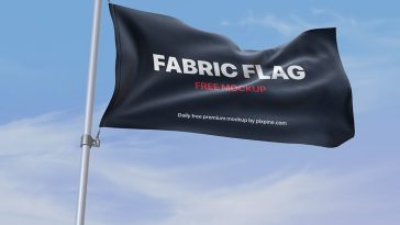 Free Fabric Flag Mockup