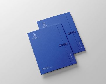 Free Paper Folder with String Mockup