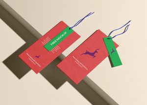 Free Paper Hanging Label Tag Mockup