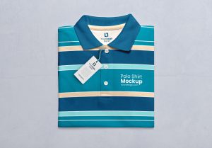 Folded Polo T-Shirt Mockup