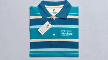 Folded Polo T-Shirt Mockup