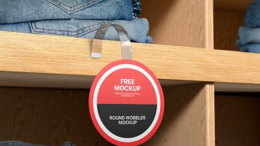 Free Round Wobbler Mockup