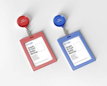 Free Simple ID Card Holder Mockup
