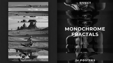 Monochrome Fractals Poster Effect