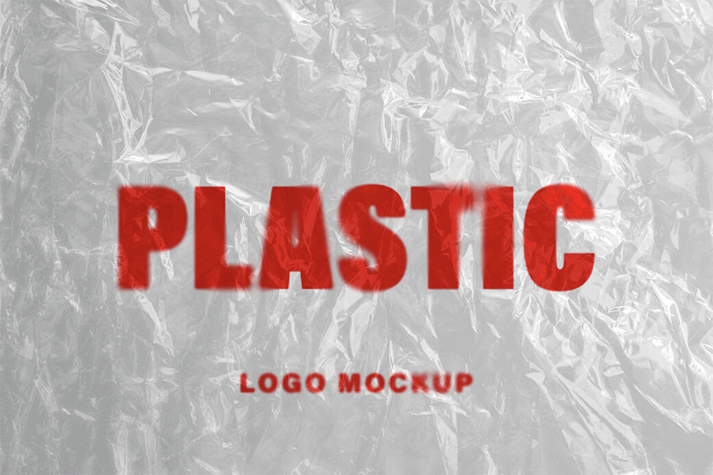 Download Free Plastic Wrap Logo and Text Mockup PSD free