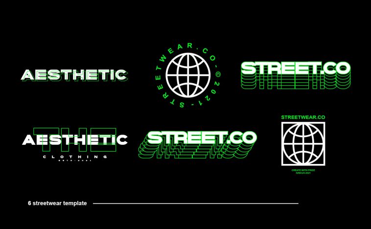 6 Free Streetwear Line Text Effects Design Template