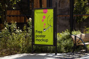 Free Black Frame Street Poster Mockup PSD