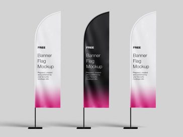 Feather Banner Flag Mockup