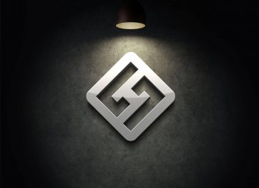 Free 3D Logo On The Wall Mockup PSD