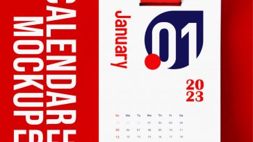Free PSD Calendar Mockup With Hanger
