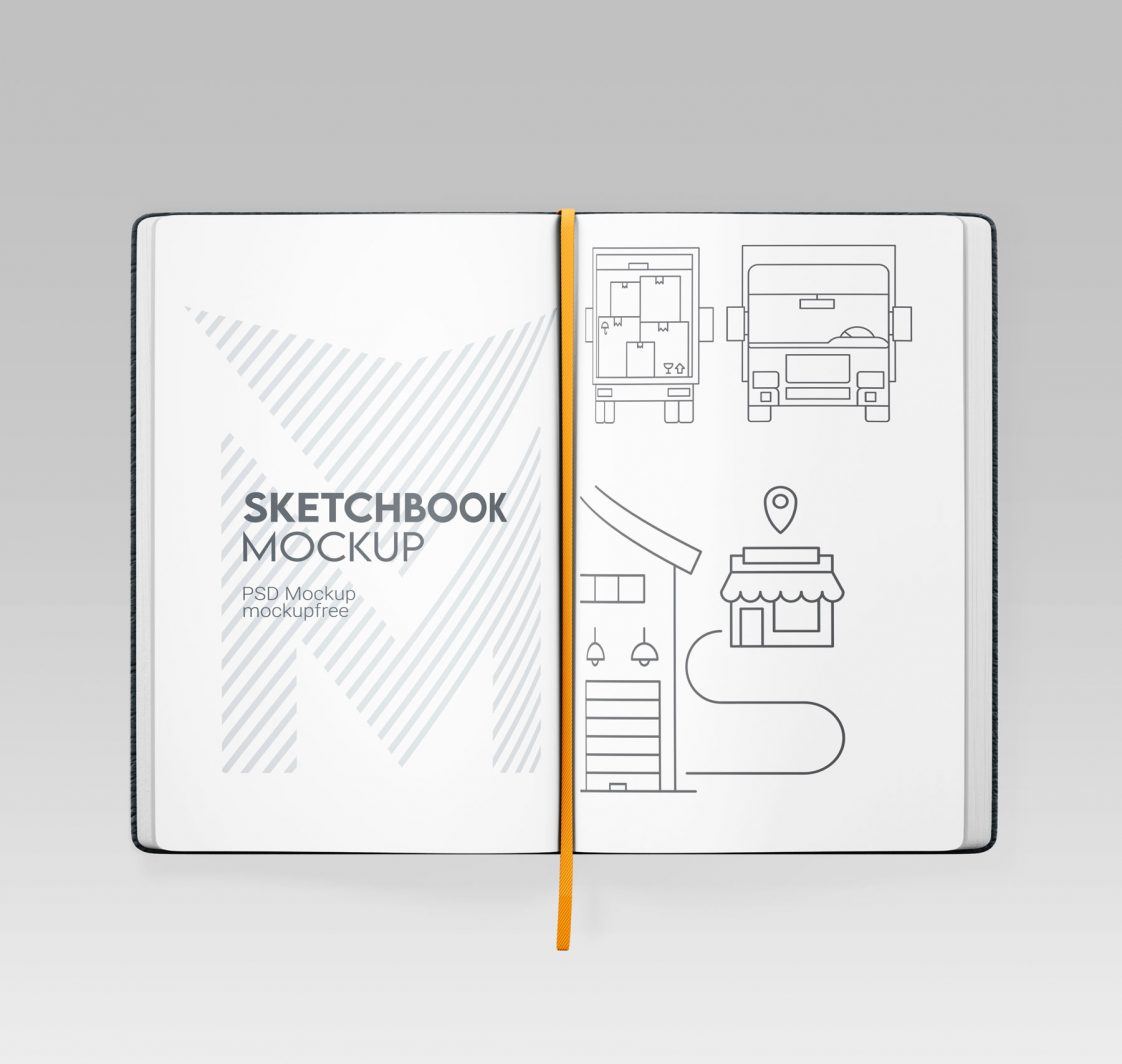 3 Free Sketchbook Mockup PSD Set PsFiles