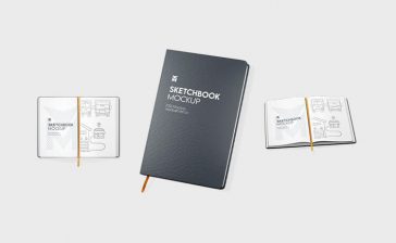 Free Sketchbook Mockup PSD Set